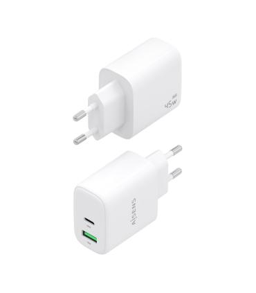 CARGADOR AISENS GAN 45W 1XUSB-C PD3.0 QC4.0 1XUSB-A QC3.0 BLANCO