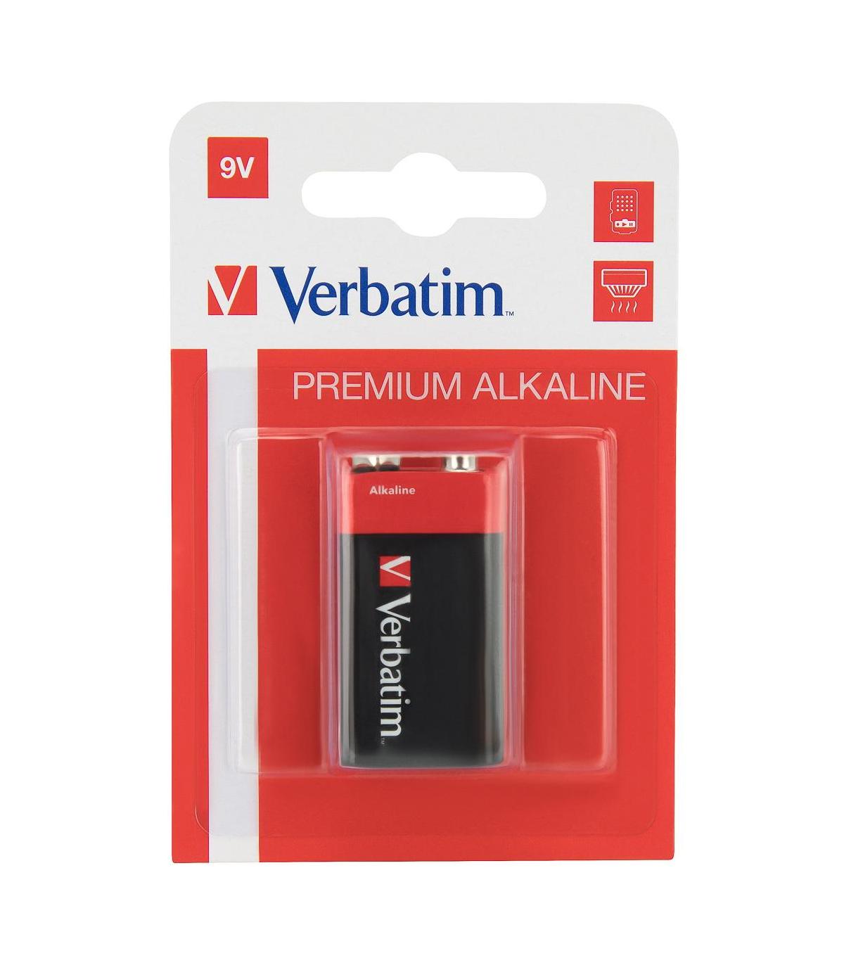 PILA ALCALINA VERBATIM 6LR61 9V 1 UNID.