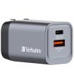 CARGADOR DE PARED UNIVERSAL GAN PARA VIAJE VERBATIM GNC-35/1XUSB TIPO-C/ 1XUSB/