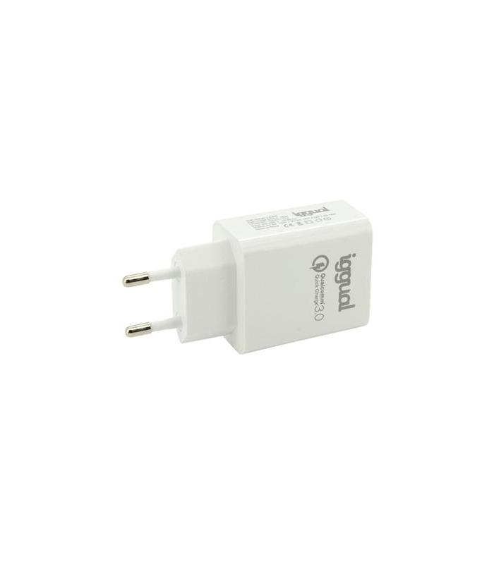 Iggual Cargador 1xUSB Carga Rpida QC3.0 18W