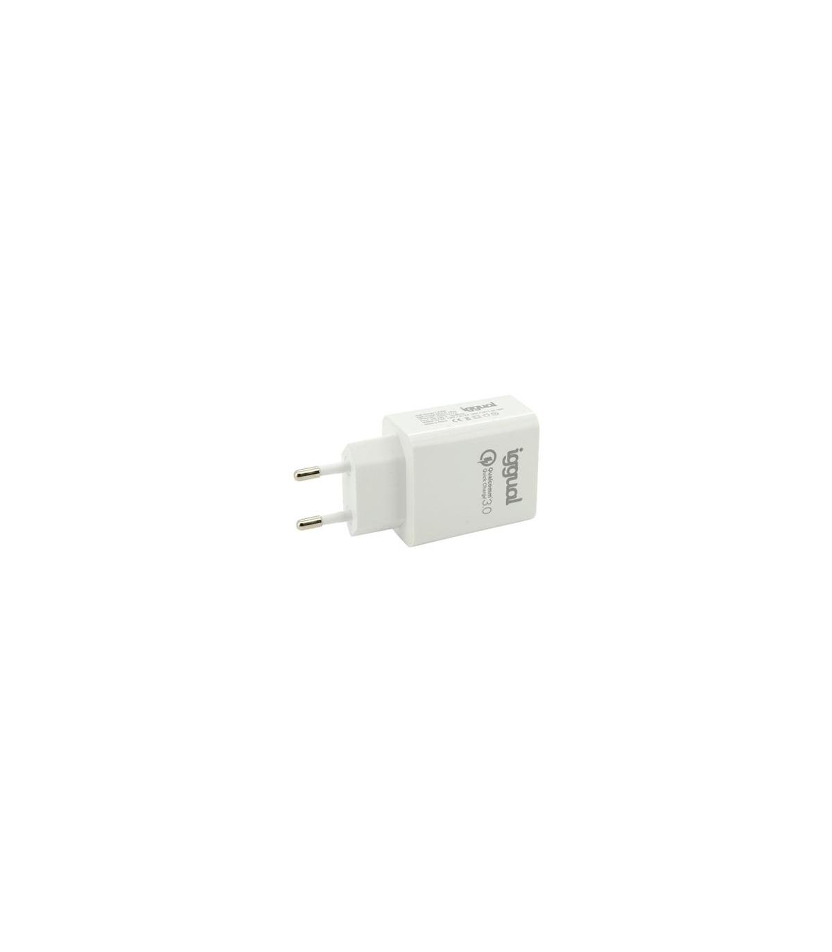 Iggual Cargador 1xUSB Carga Rpida QC3.0 18W