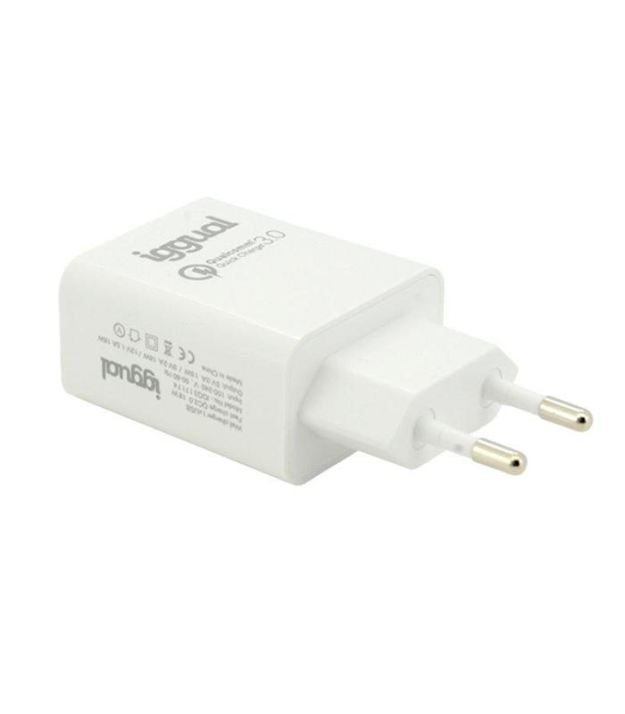 Iggual Cargador 1xUSB Carga Rpida QC3.0 18W