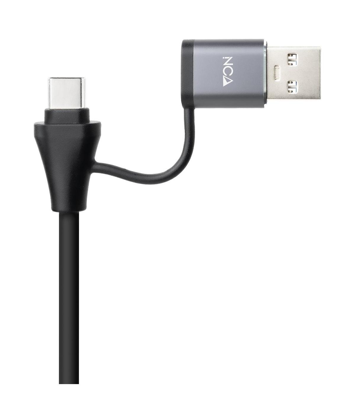 Adaptador USB Macho + USB Tipo-C Macho - RJ45 Nanocable 10.03.0411  1000Mbps