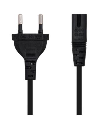Cable Alimentacin Forma 8 Nanocable 10.22.0402-L200  CEE7 16 Macho - C7 Hembra  2m  Negro