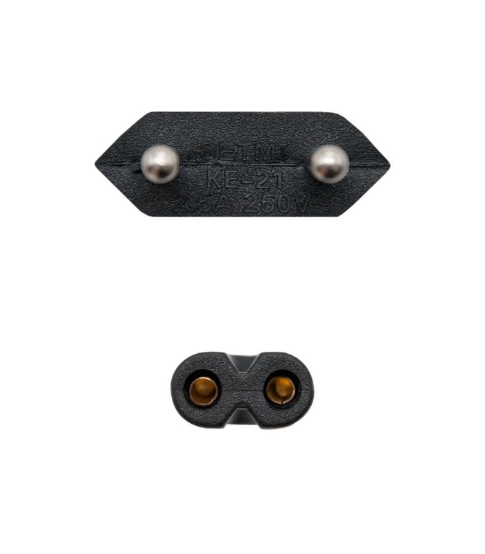 Cable Alimentacin Forma 8 Nanocable 10.22.0402-L200  CEE7 16 Macho - C7 Hembra  2m  Negro