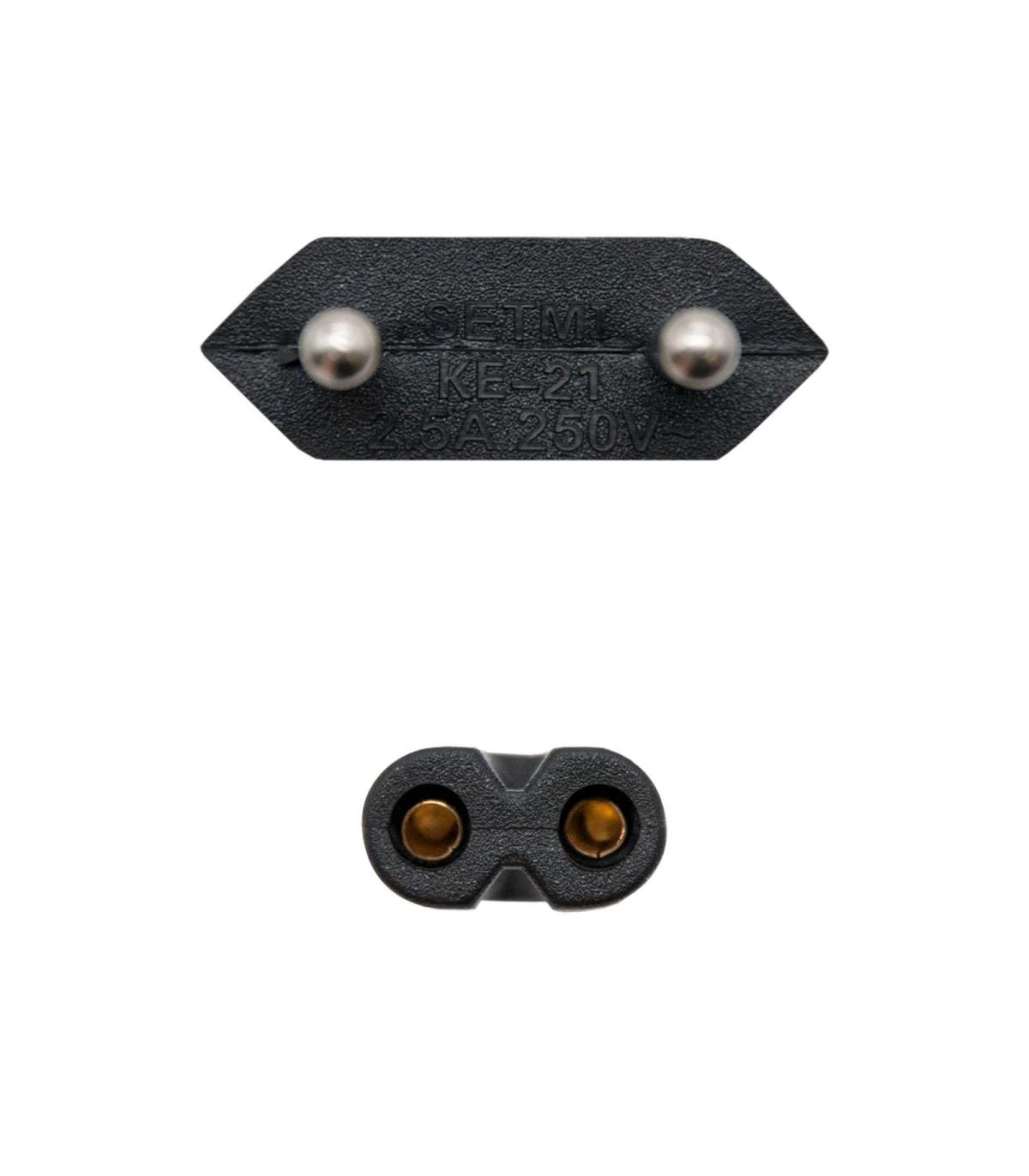 Cable Alimentacin Forma 8 Nanocable 10.22.0402-L200  CEE7 16 Macho - C7 Hembra  2m  Negro