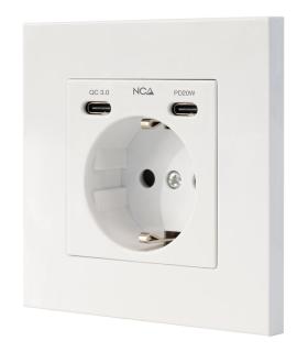 Roseta De Pared Nanocable 10 35 0012  1 Schuko  2 USB