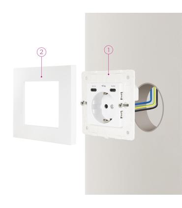 Roseta De Pared Nanocable 10 35 0012  1 Schuko  2 USB