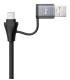Hub USB + USB Tipo-C 3.0 Nanocable 10.03.0412  3xUSB  1xRJ45  Gris