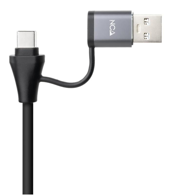 Hub USB + USB Tipo-C 3.0 Nanocable 10.03.0412  3xUSB  1xRJ45  Gris