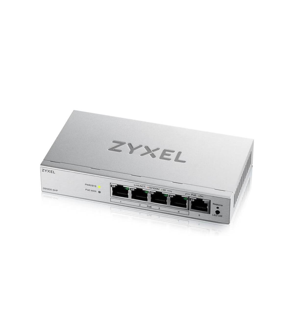 ZyXEL GS1200-5HPv3 Switch 5xGb (4xPoE+) 68W