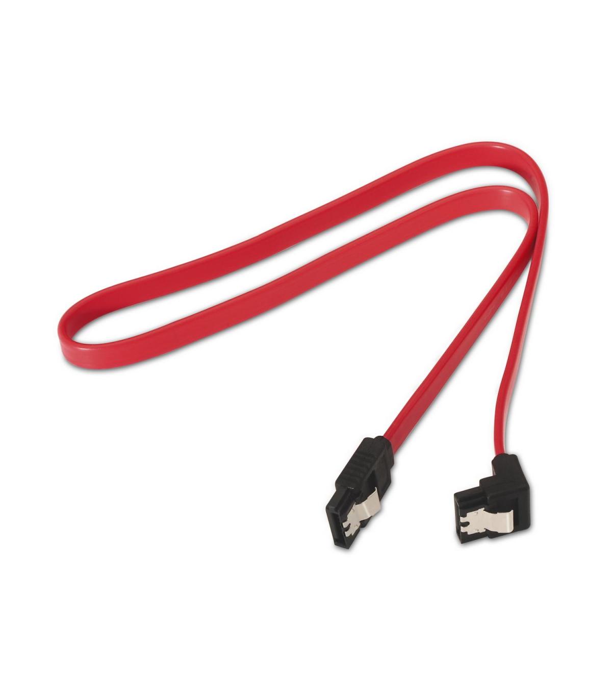 CABLE AISENS SATA III DATOS 6G DATOS ACODADO ANCLAJES ROJO 0.5M