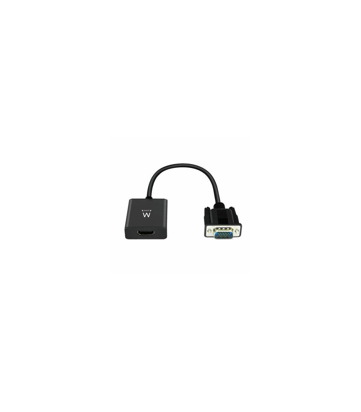 CABLE CONVERTIDOR EWENT VGA MACHO - HDMI HEMBRA CON AUDIO 0,20 METROS