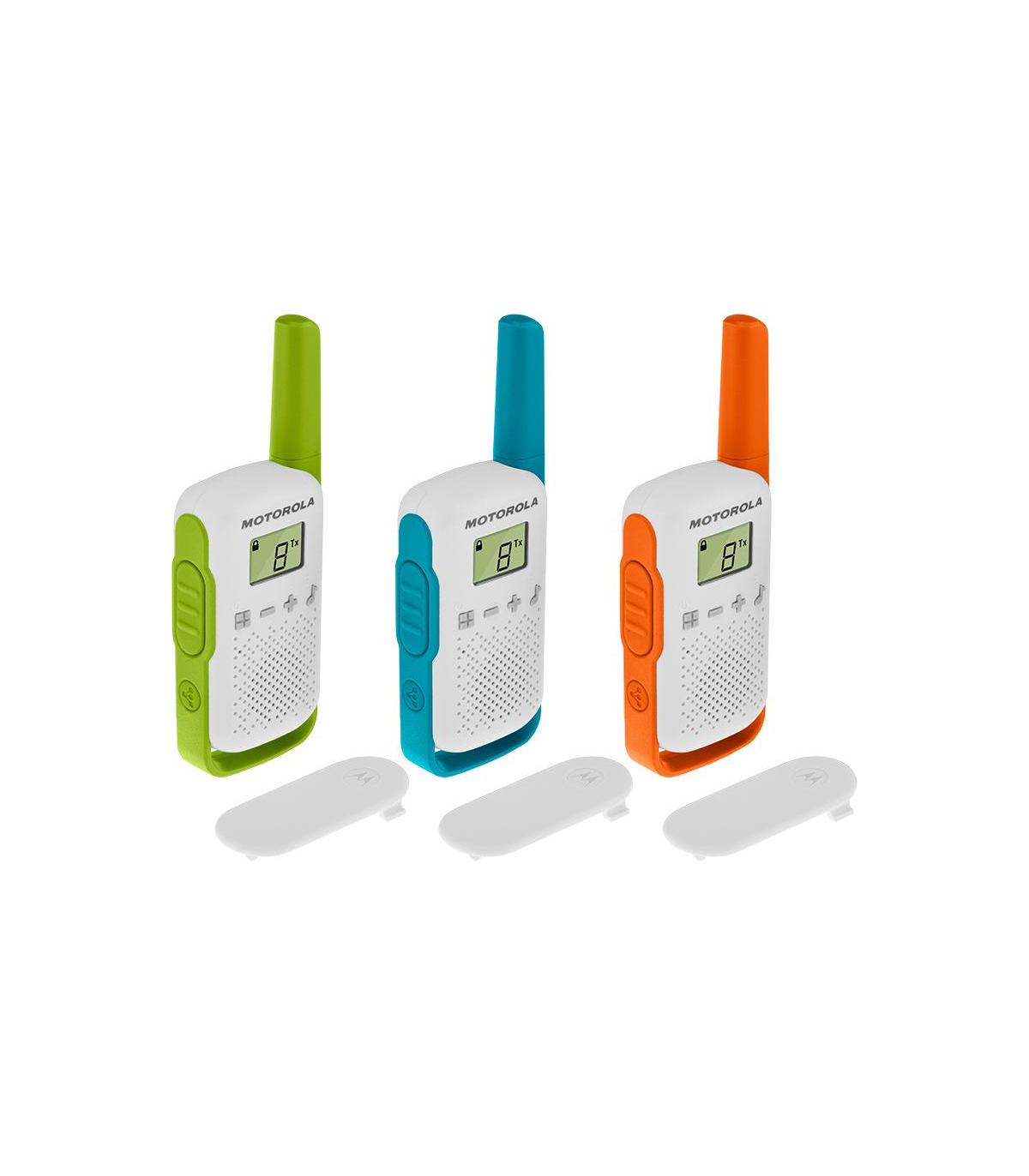 PACK 3 WALKIE TALKIE T42 VERDE AZUL NARANJA T42 MOTOROLA 59T42TRIPLEPACK