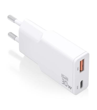 CARGADOR DE PARED GAN AISENS ASCH-30W2P046-W  1XUSB TIPO-C 1XUSB  30W  BLANCO