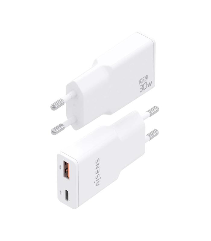 CARGADOR DE PARED GAN AISENS ASCH-30W2P046-W  1XUSB TIPO-C 1XUSB  30W  BLANCO