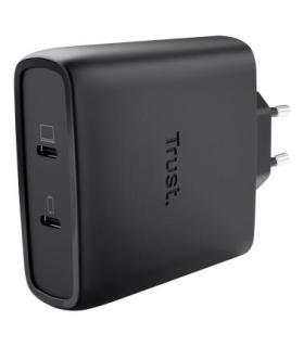 CARGADOR DE PARED GAN TRUST MAXO 100W  2XUSB TIPO-C INCLUYECABLE USB TIPO-C  100