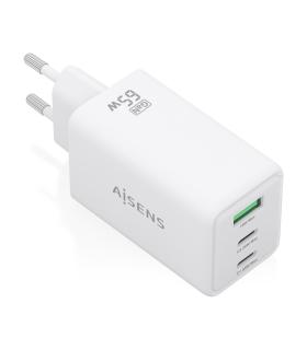 CARGADOR DE PARED GAN AISENS ASCH-65W3P072-W  2XUSB TIPO-C 1XUSB  65W  BLANCO
