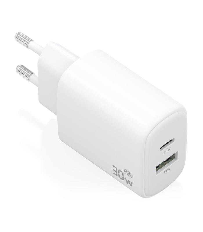 CARGADOR DE PARED GAN AISENS A110-0977  1XUSB TIPO-C  1XUSB 30W  BLANCO