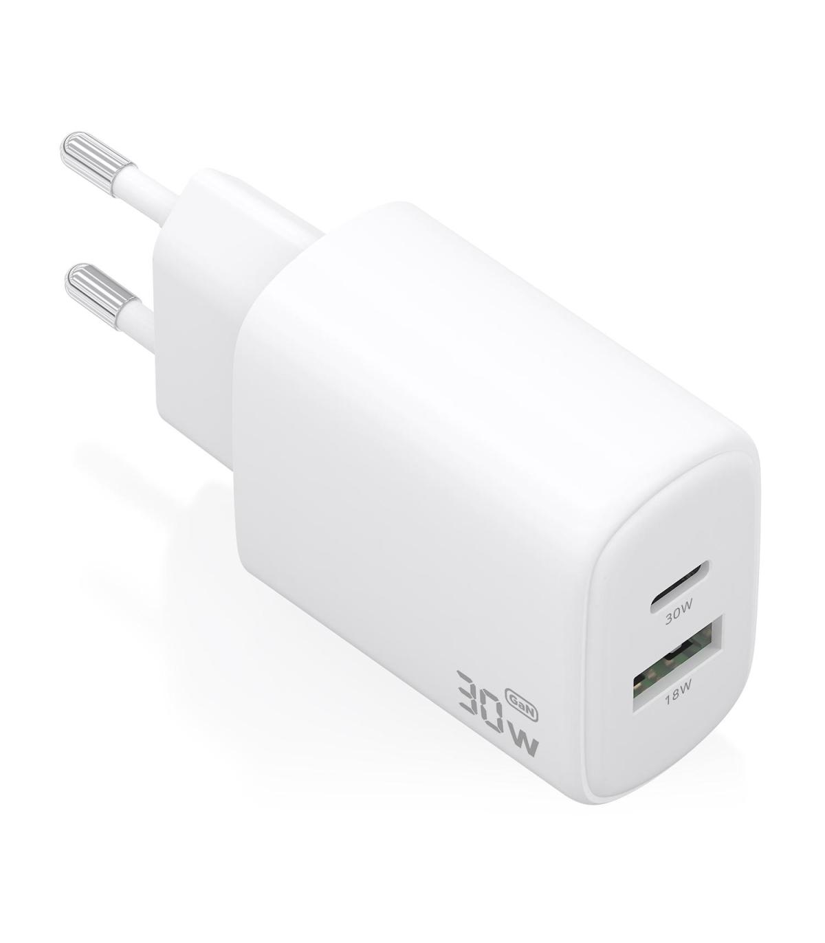 CARGADOR DE PARED GAN AISENS A110-0977  1XUSB TIPO-C  1XUSB 30W  BLANCO