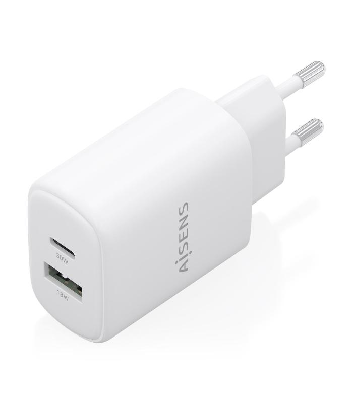 CARGADOR DE PARED GAN AISENS A110-0977  1XUSB TIPO-C  1XUSB 30W  BLANCO