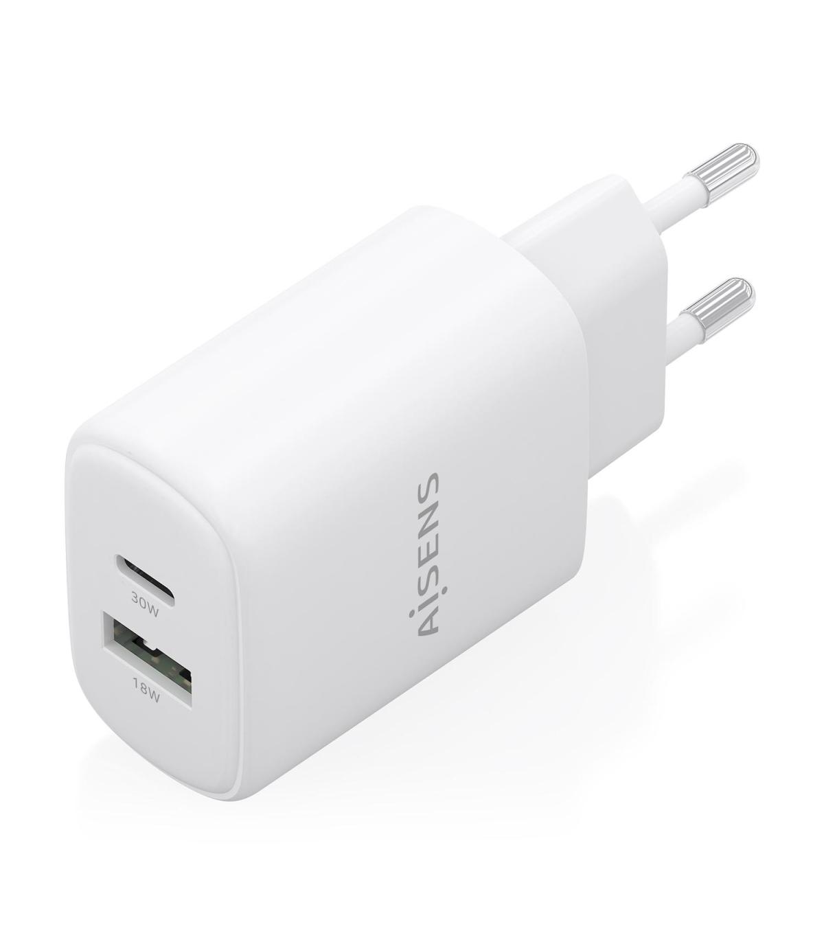 CARGADOR DE PARED GAN AISENS A110-0977  1XUSB TIPO-C  1XUSB 30W  BLANCO