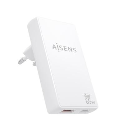 CARGADOR DE PARED GAN AISENS ASCH-65W2P076-W  1XUSB TIPO-C 1XUSB  65W  BLANCO