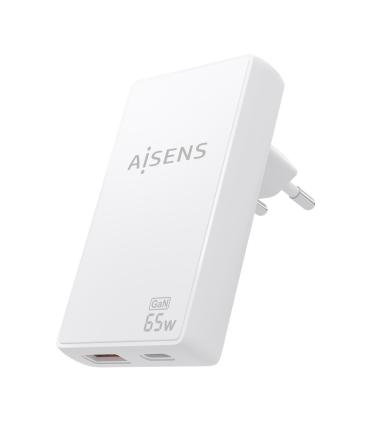 CARGADOR DE PARED GAN AISENS ASCH-65W2P076-W  1XUSB TIPO-C 1XUSB  65W  BLANCO