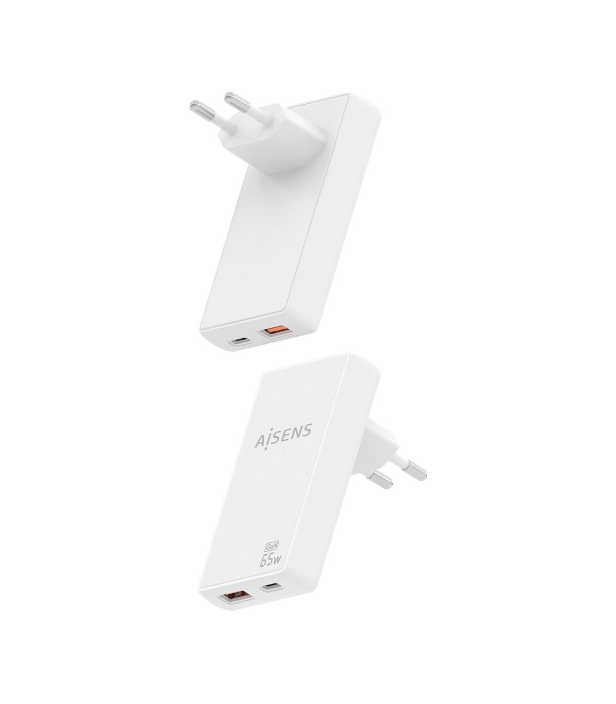 CARGADOR DE PARED GAN AISENS ASCH-65W2P076-W  1XUSB TIPO-C 1XUSB  65W  BLANCO