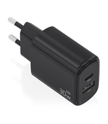 CARGADOR DE PARED GAN AISENS A110-0978  1XUSB TIPO-C  1XUSB 30W  NEGRO
