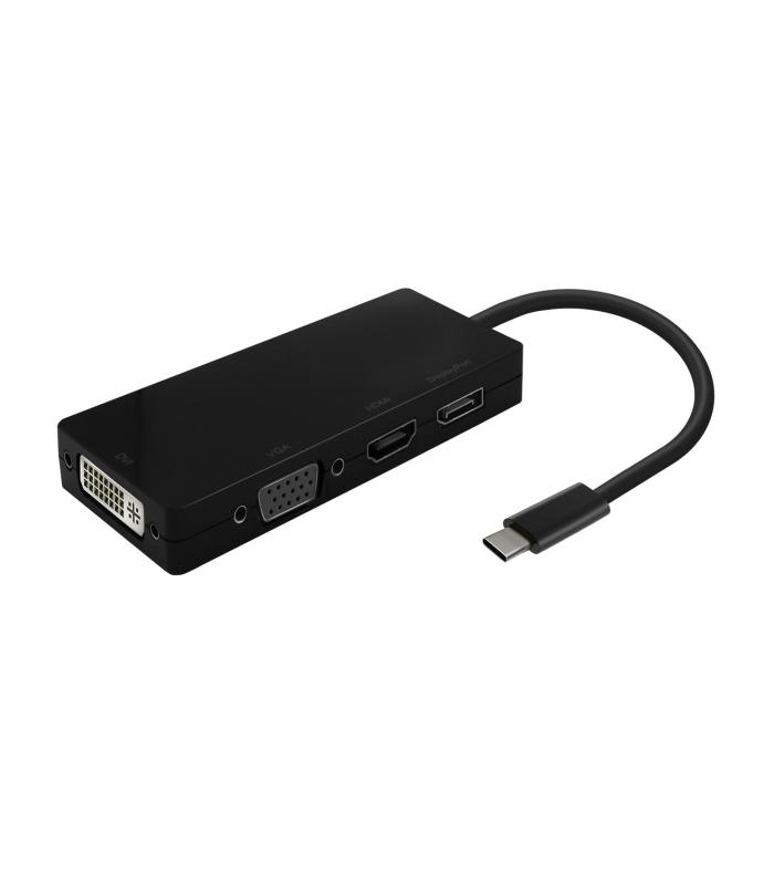 CABLE CONVERSOR AISENS USB-C A DISPLAYPORT DVI HDMI VGA NEGRO 15CM