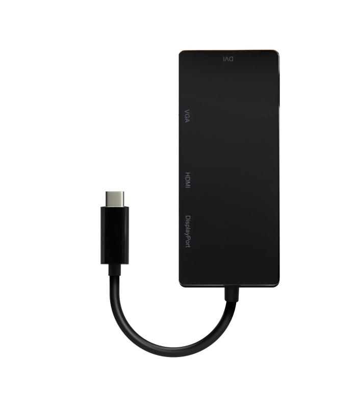 CABLE CONVERSOR AISENS USB-C A DISPLAYPORT DVI HDMI VGA NEGRO 15CM