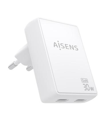 CARGADOR DE PARED GAN AISENS ASCH-30W2P075-W  2XUSB TIPO-C 30W  BLANCO