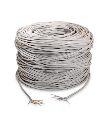 BOBINA CABLE RED AISENS RJ45 CAT.5E UTP RIGIDO AWG24 GRIS 100M