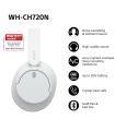 Auriculares Inalmbricos Sony WH-CH720N  Con Micrfono  Bluetooth  Blancos