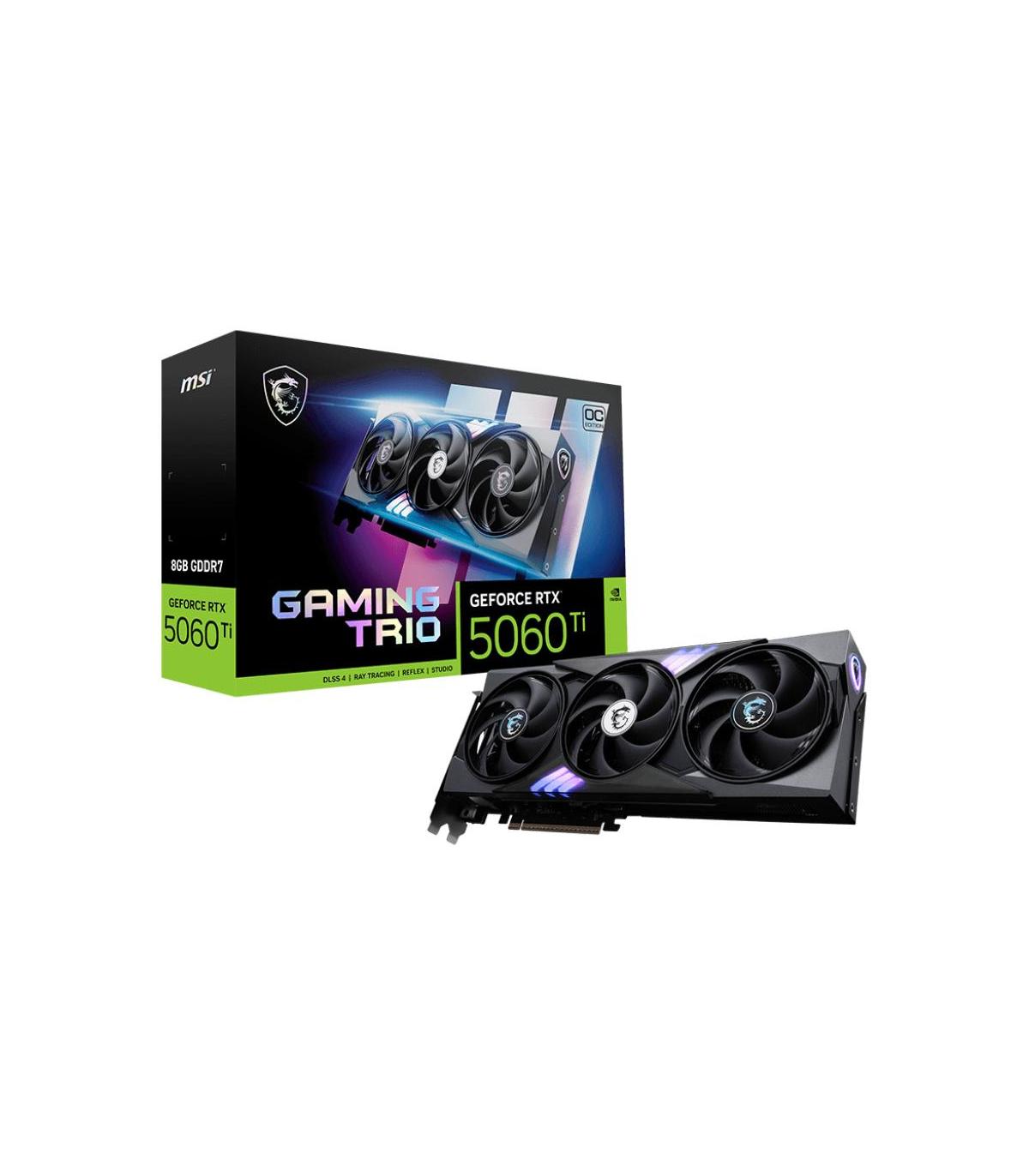 VGA MSI RTX 5060 TI 8G GAMING TRIO OC,NV,RTX5060TI,8GB,GDDR7,128BIT,1HDMI+3DP,TWIN FROZR 4 (3 VENTILADORES)