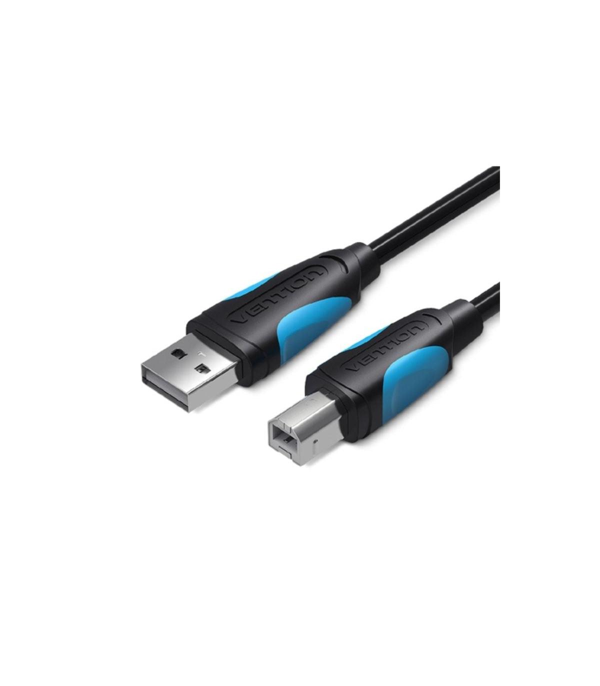 Cable USB 2.0 Impresora Vention VAS-A16-B150/ USB Tipo-B Macho - USB Macho/ 480Mbps/ 1.5m/ Negro