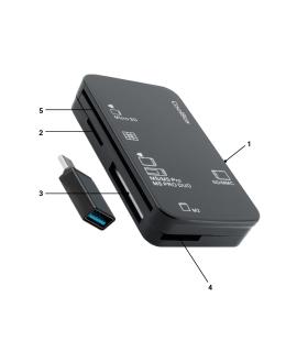 LECTOR DE TARJETAS EXTERNO DNIE  SIM ADAPTADOR A USB-C COOLBOX COO-CRE-4AC