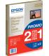 PAPEL FOTO PREMIUN GLOSSY EPSON A4 - 255GR M (15 HOJAS) 2X1