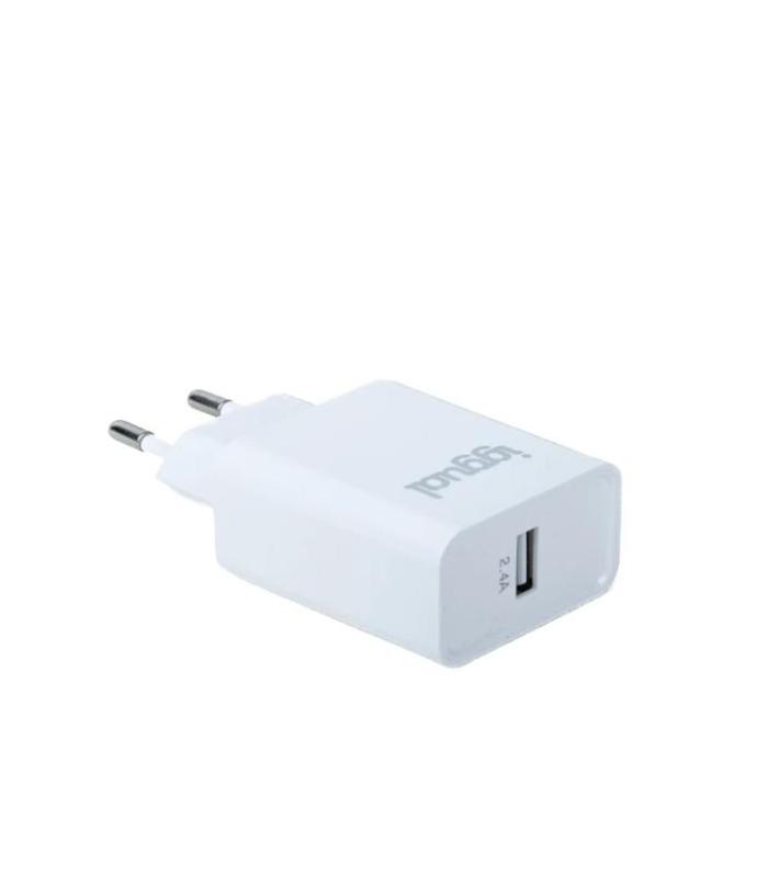 Iggual Cargador De Pared 1xUSB 5V 2.4A (12W)