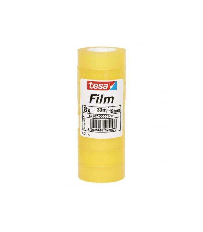 TORRE 8 ROLLOS CINTA ADHESIVA STANDARD 19MM.X33M. TRANSPARENTE TESA 57207-00001-01