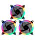 VENTILADOR CAJA ADICIONAL 12X12 UNYKA 3x120mm GAMING CANDY 30ARGB RING LED 51801