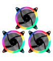 VENTILADOR CAJA ADICIONAL 12X12 UNYKA 3x120mm GAMING CANDY 30ARGB RING LED 51801