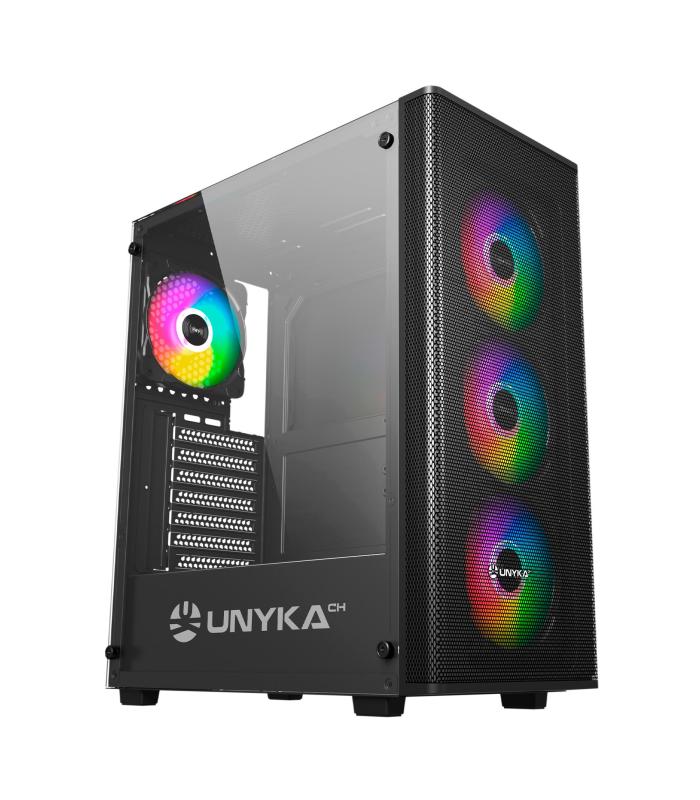 CAJA ATX UNYKA GAMING MIR 100 BLACK VENTANA ARGB(SIN FUENTE)511303