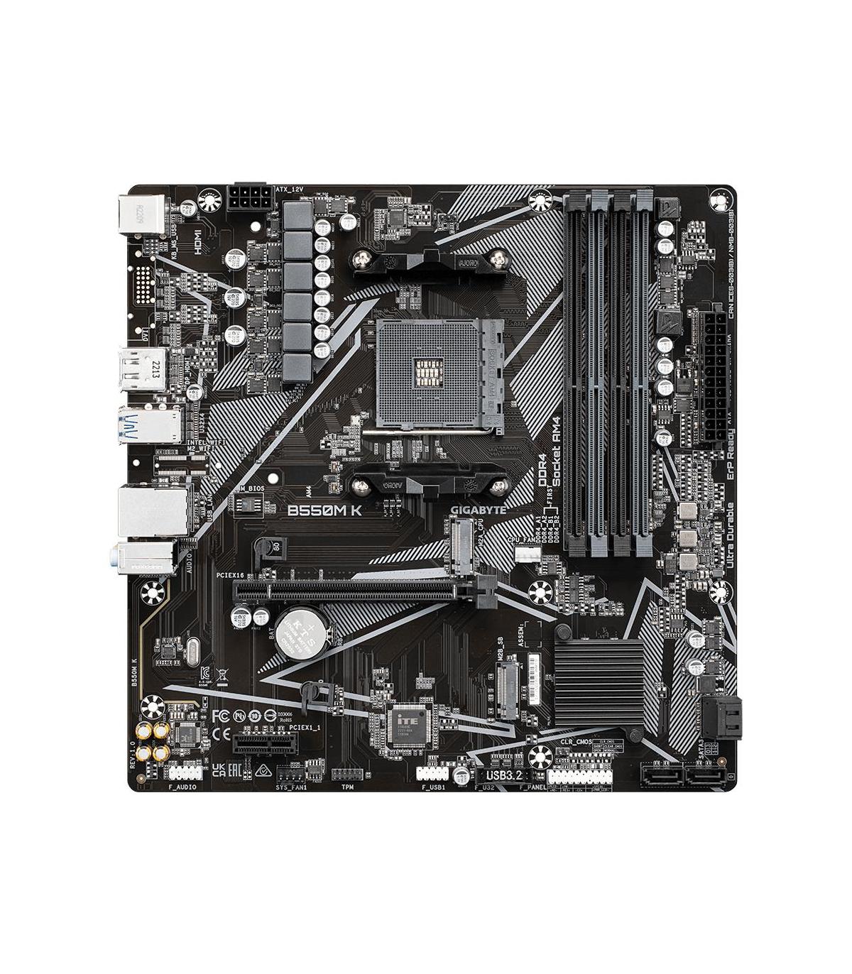 Placa Base Gigabyte B550M K Socket AM4  DDR4  PCIe 4.0  Micro ATX