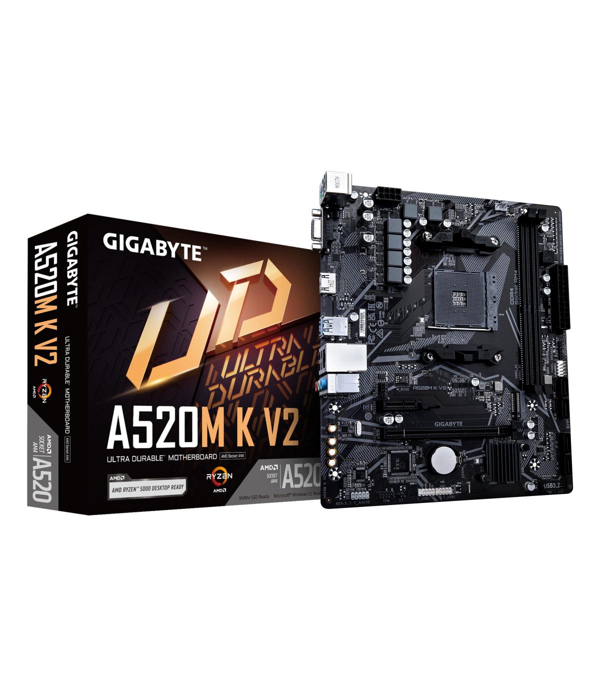 Placa Base Gigabyte A520M K V2 Socket AM4  DDR4  PCIe 3.0  Micro ATX