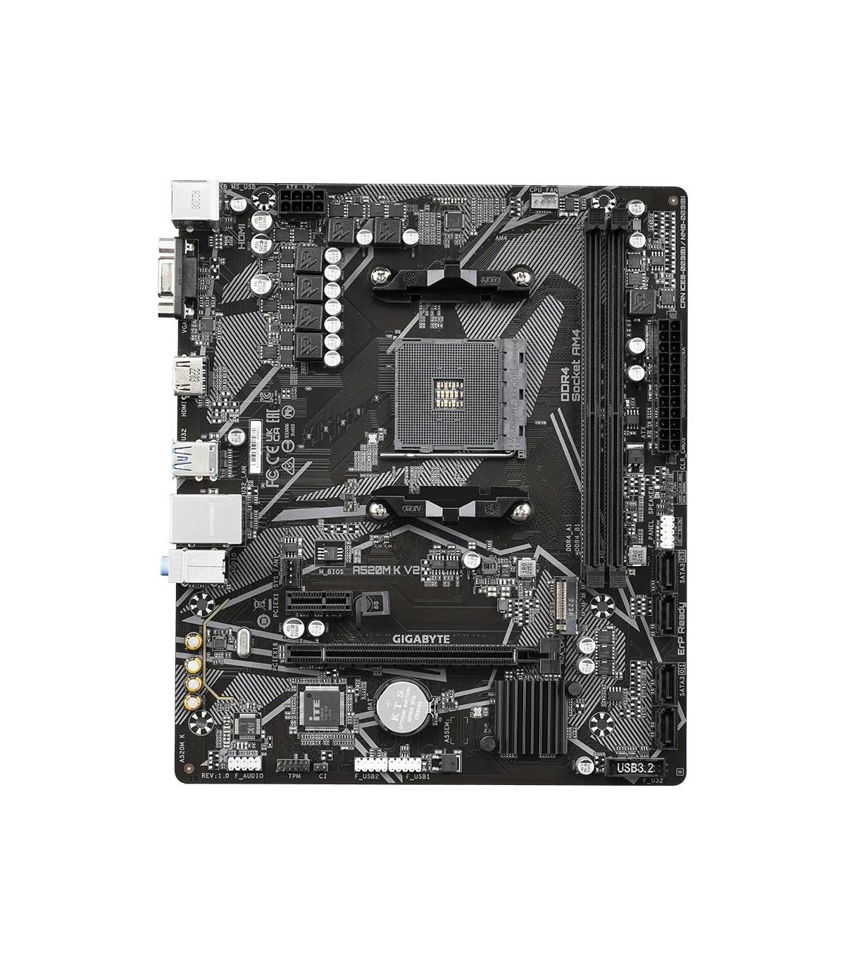 Placa Base Gigabyte A520M K V2 Socket AM4  DDR4  PCIe 3.0  Micro ATX