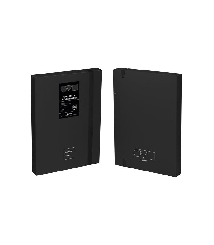 CAJA DE PROYECTOS 3CM EN POLYFOAM UNEQUAL MINIMAL NEGRO GRAFOPLAS 91271010