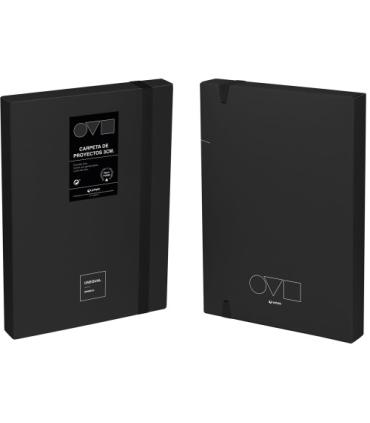 CAJA DE PROYECTOS 3CM EN POLYFOAM UNEQUAL MINIMAL NEGRO GRAFOPLAS 91271010