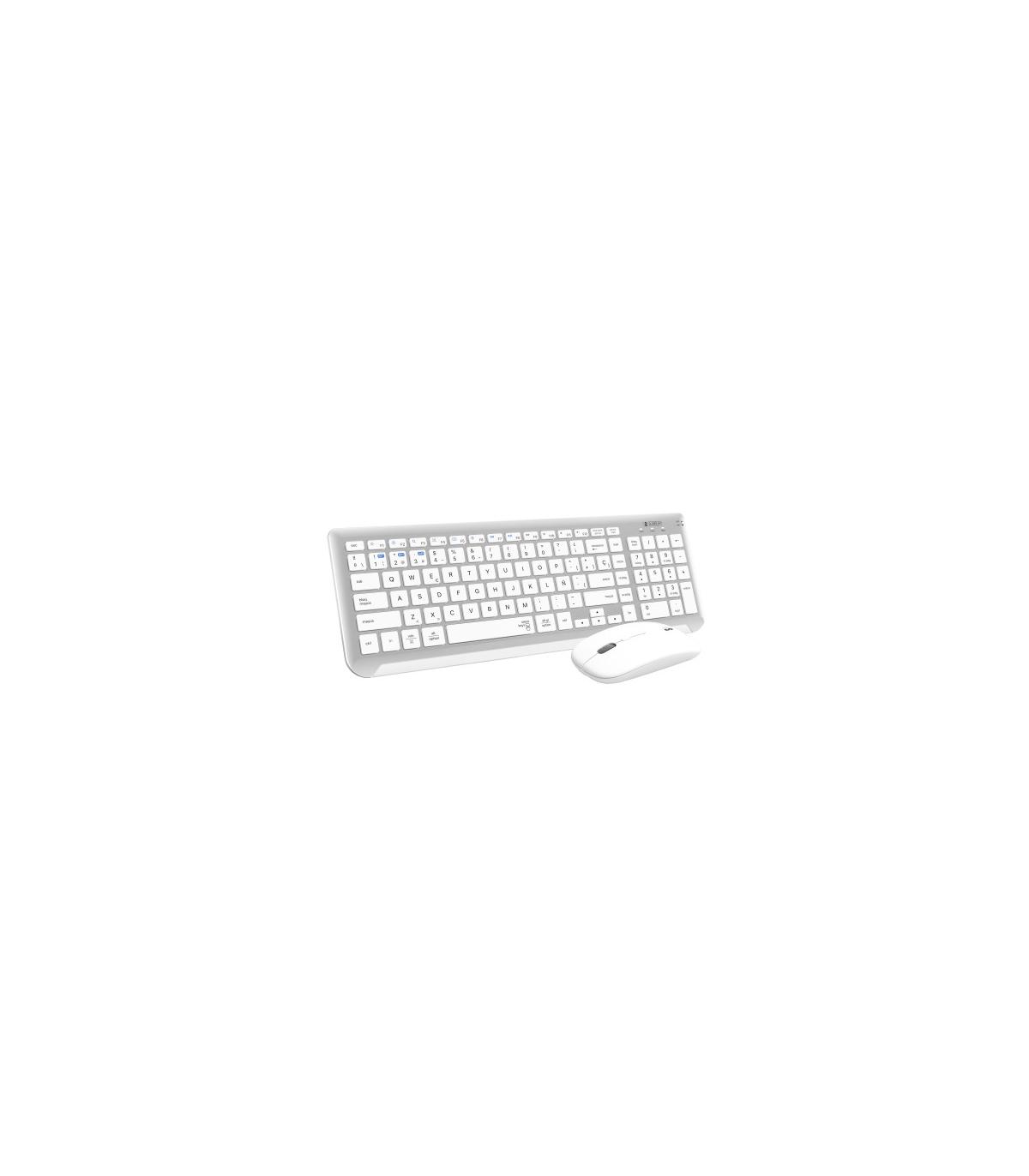 SUBBLIM Teclado con Ratn Bluetooth + 2.4G Combo Dual Prestige Extendido Plata/Blanco